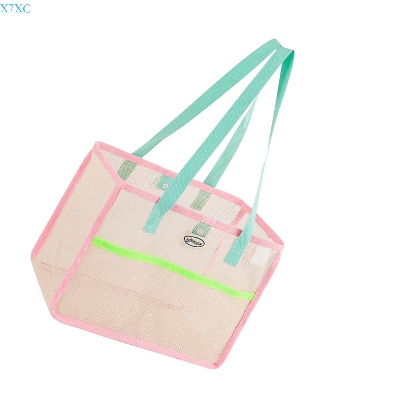 X7XC Stylish Mesh Bag with Ventilation Spacious Foldable Handbag for Gym Vacations