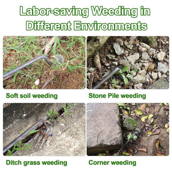 Инструмент для прополки длинная деревянная ручка с заостренной головкой для сбора сорняков Трудозатратное устройство для прополки из нержавеющей стали Садовый инструмент для прополки травы