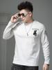 European Style Round Neck Long Sleeve T-Shirt for Men, Spring 2026 New Pullover Base Shirt, Trendy Bear Print Tee