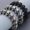 Ювелирные изделия в стиле готический панк, полный череп, звено на голове, мужской браслет-цепочка для мужчин, черный, старый серебряный цвет, мужские браслеты из нержавеющей стали, крутые