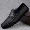 Мужская обувь из натуральной кожи, роскошные модные повседневные туфли без застежек, официальные мокасины высшего качества, однотонные мужские туфли для вождения