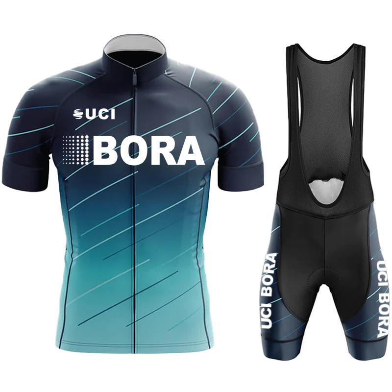 Team Jersey Men's Cycling Pants with Gel UCI BORA Outfit Set Jerseys Man Blouse Summer Clothes Mountain Bike Clothing Mtb