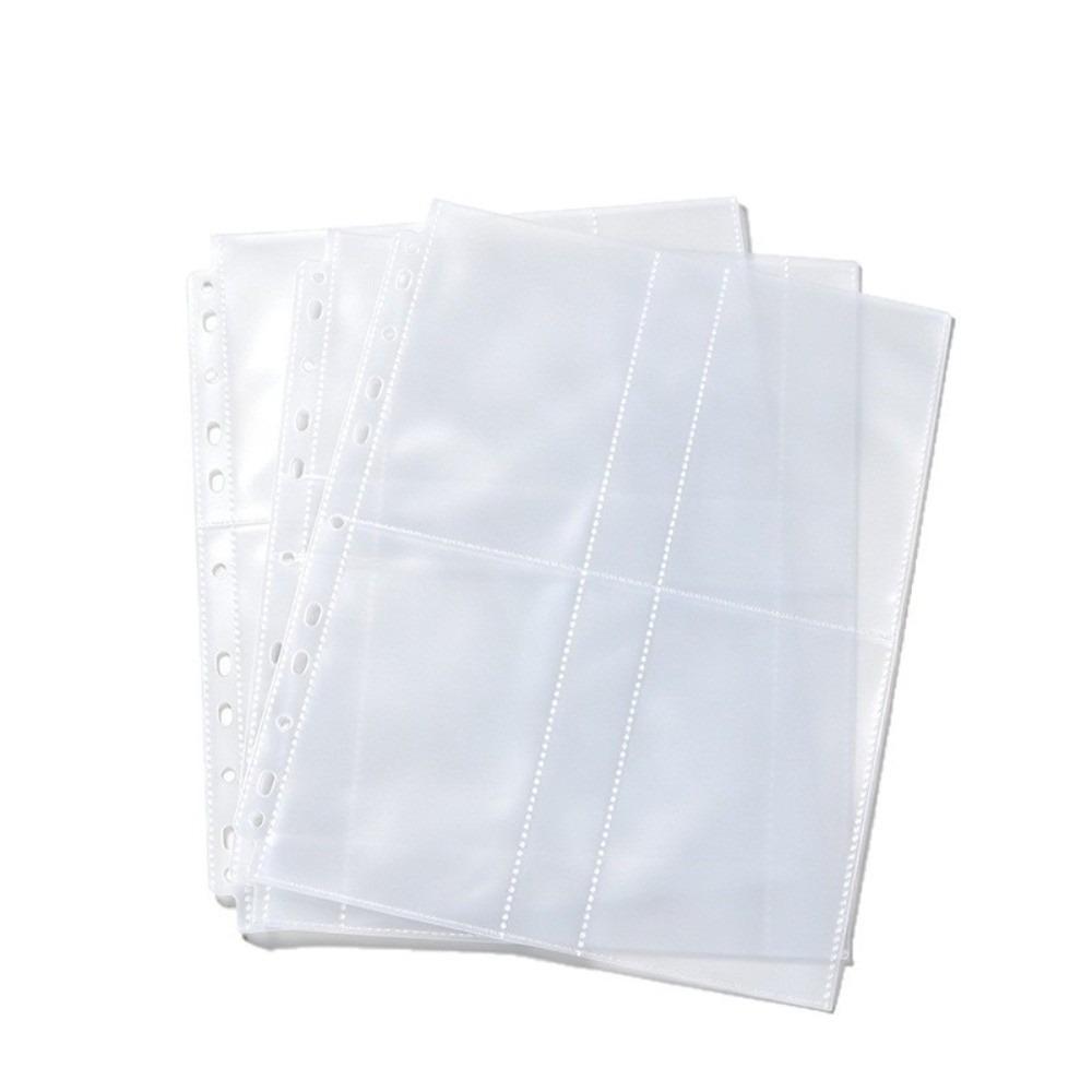 10pcs Single Side Loose-leaf Pocket Pages 11 Holes Card Storage Sheets  4/6/7 Inch Postcards