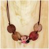 [R4304] - Handmade Necklace 'Mistinguette' Purple Brown - 28 Mm