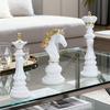 Статуэтка шахматной фигуры Yousheng Коллекционная скульптура черного и белого коня Король Королева Конь Шахматная фигурка для украшения дома, офиса, стола, полки