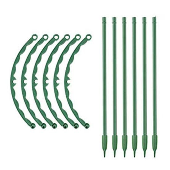 Plant Support Stakes Stackable Half Round Plant Stakes Easy Assembly Stake Trellis Plant Cages for Indoor Outdoor Tomato