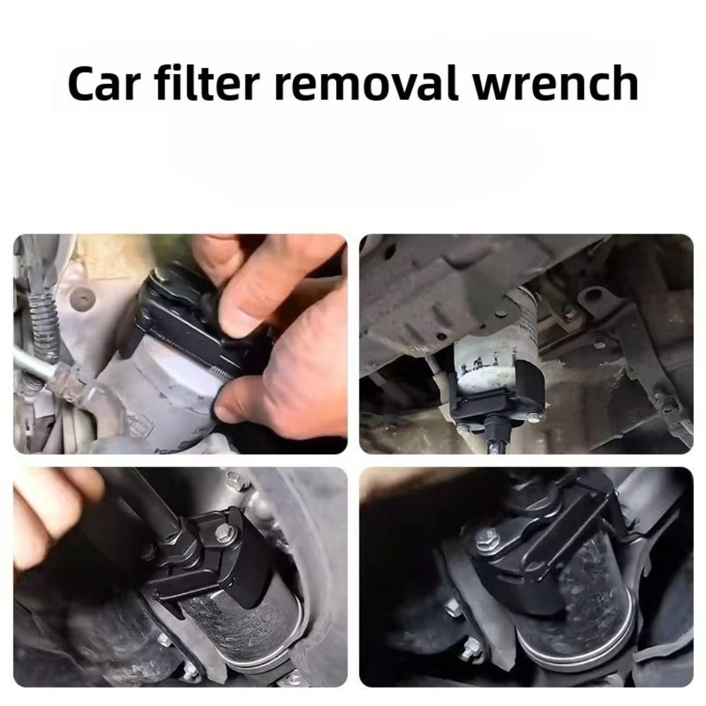 Cast steel Two Jaws Oil Filter Wrench Adjustable Multifunction Heavy-Duty Metal Separator U Type 60-80mm