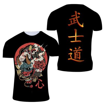 Эксклюзивный дизайн, крутая футболка Bushido, летняя модная мужская повседневная уличная одежда с рисунком японского самурая, футболки