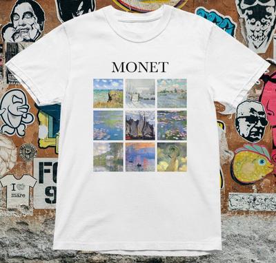 Claude Monet Collage T Shirt %100 Premium Quality