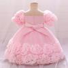Baby Girl Sequin Flower Dresses Christmas Wedding Lace 1st Birthday Party Dress for Kids Toddler Children Formal Evening Costume