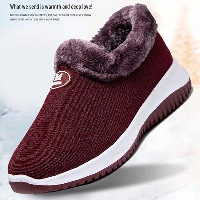 Женские хлопковые туфли на нескользящей подошве, на подкладке из бархата «Старый Пекин» - Толстые, теплые, на мягкой подошве, идеально подходят для мам среднего и пожилого возраста