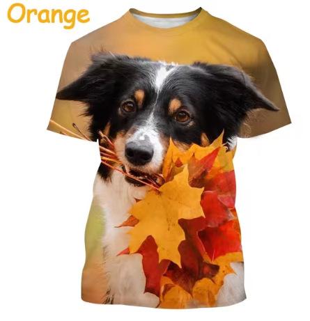 Border Collie 3D Printed T-Shirt Cute Puppy Printed O-Neck Short Sleeve T-Shirt Men Women Men