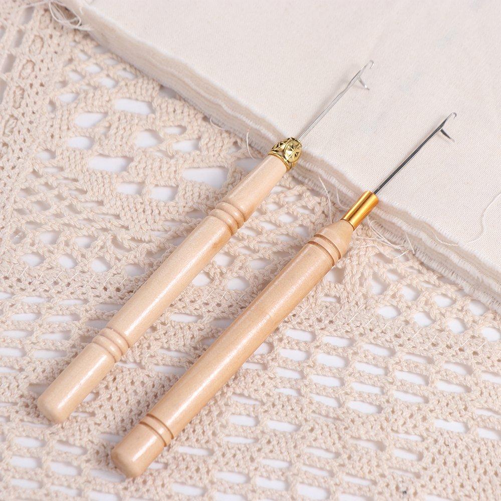 3pcs/set Metal Hook Needles Knitting Micro Hook Dreadlock Hair Tools Crochet Hook for Making Wigs