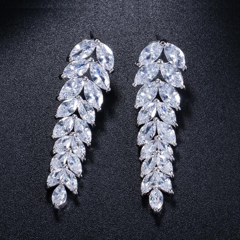 CMM Мода Летний Стиль Pendientes Ювелирные Изделия Длинные Висячие Серьги-Подвески Листьев для Женщин