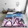 K-pop Аниме Охотники на демонов Теплые одеяла Мальчик Девочка Плюшевое постельное белье Пледы Новинка Диван Кресло Фланелевое покрывало Покрывало для дивана-кровати