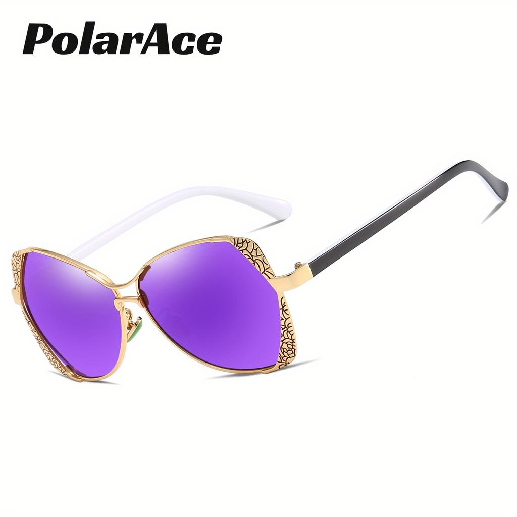 PolarAce Unisex Butterfly Frame Metal Polarized Fashion Driving Sunshade Sunglasses, UV400