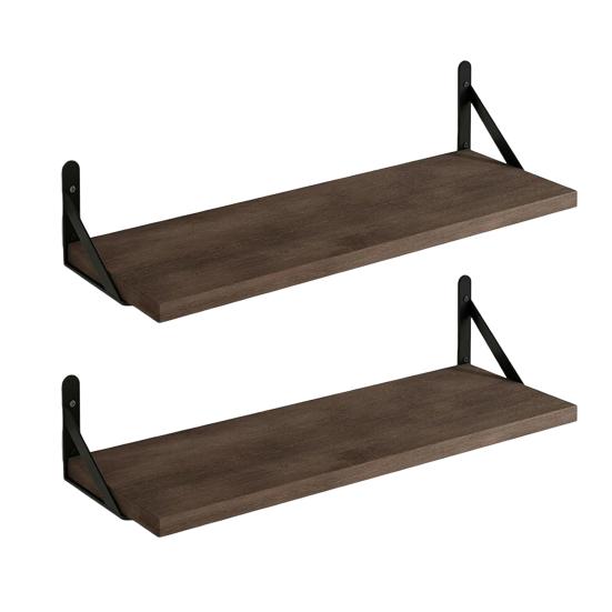 2 шт. настенный стеллаж для хранения вещей большая плавающая полка грузоподъемность 40 фунтов простая установка деревянный держатель для хранения