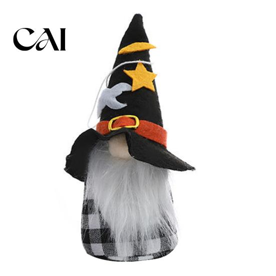 Halloween Themed Home Accessories Plush Gnome Decoration, Spooky Witch Hat Swedish Tomte Elf Figurine, Decorations Mini Soft Scandinavian Dwarf