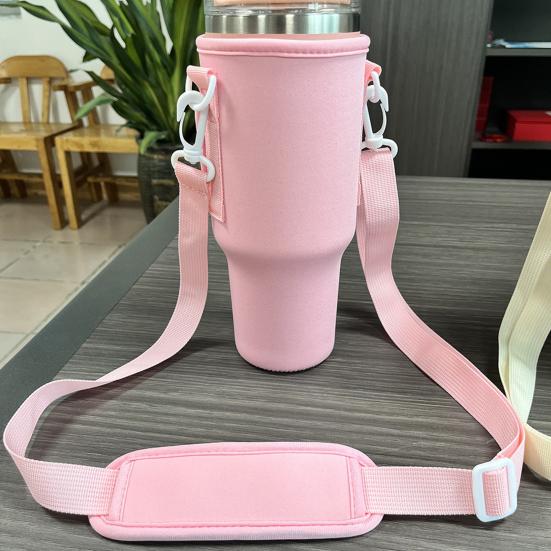 Water Bottle Carrier Bag Holder Adjustable Shoulder Strap Cup Sleeve Tumbler 30/40 Oz Water Bottle Sling Bag Sleeve Holder Carrier