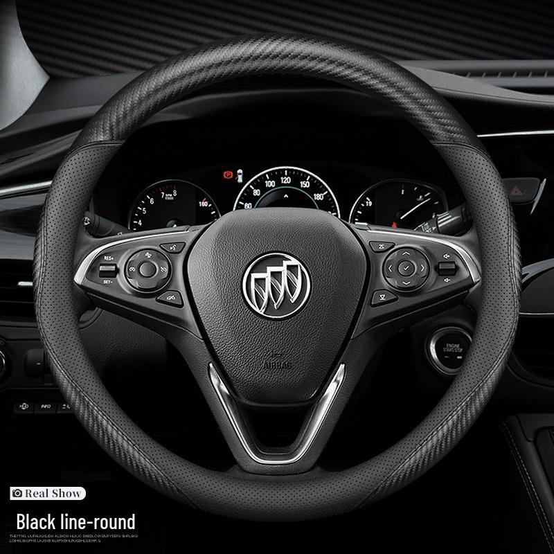Buick Steering Wheel Cover - Carbon Fiber for Regal, LaCrosse, Verano, Envision, Enclave, Encore, GL8/6