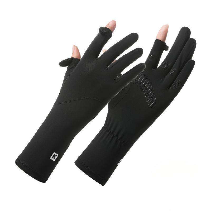 Солнцезащитные перчатки для женщин, защита от УФ-лучей, тонкие летние, из ледяного шелка, дышащие, нескользящие, для вождения, с сенсорными пальцами, перчатки для езды