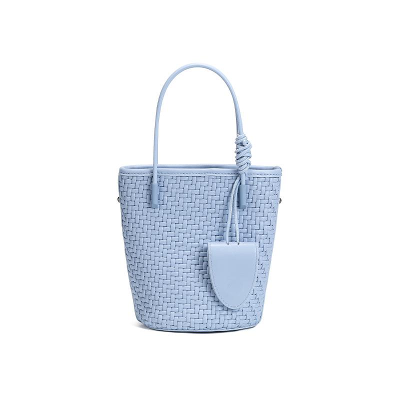 Модная женская сумка-ведро из овчины со шнурком и плетеной ручкой, новая универсальная повседневная сумка на плечо, сумка через плечо 2025