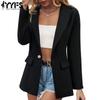 Women's Fashion Casual Fall Winter Solid Color Print Long Sleeve Blouses & Shirts Coats