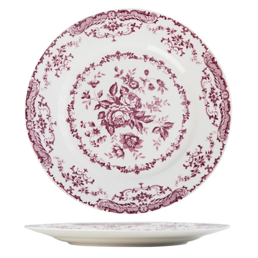 Ретро обеденная тарелка круглая десертная тарелка креативная неглубокая тарелка отель