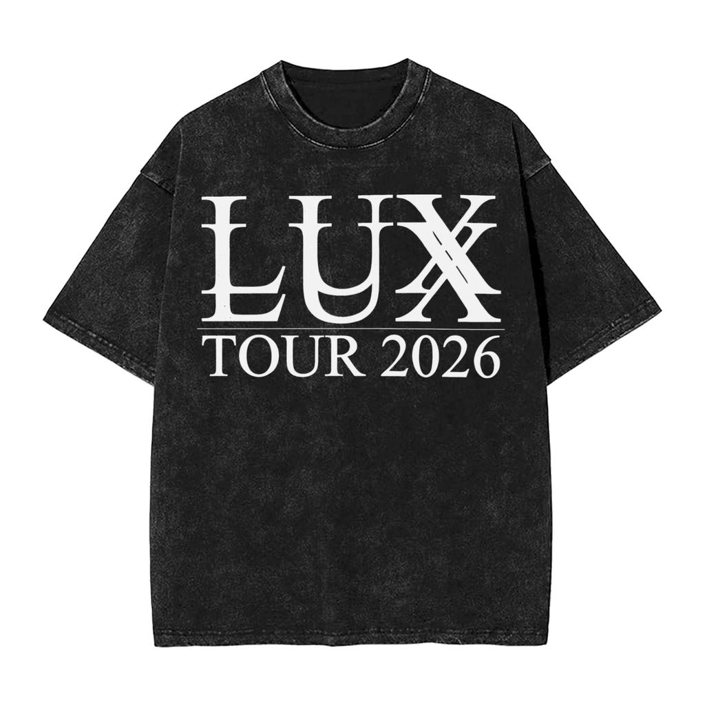 ROSALIA LUX Album Pop Music Washed T Shirt Streetwear Hip Hop Fashion TShirt Tees Tops for Unisex Women Short Sleeve Oversize