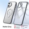 KEYSION Прозрачный матовый чехол для MagSafe для iPhone 16 16 Plus с вращающимся на 360 ° магнитным кольцом-подставкой, противоударная задняя крышка для телефона