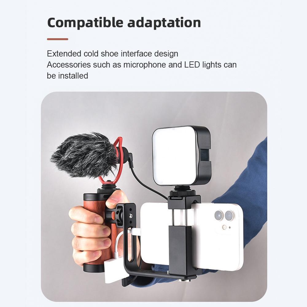 Universal Smartphone Video Grip Handle Handheld Vlog Bracket for Phone Smartphone Video Rig Kit
