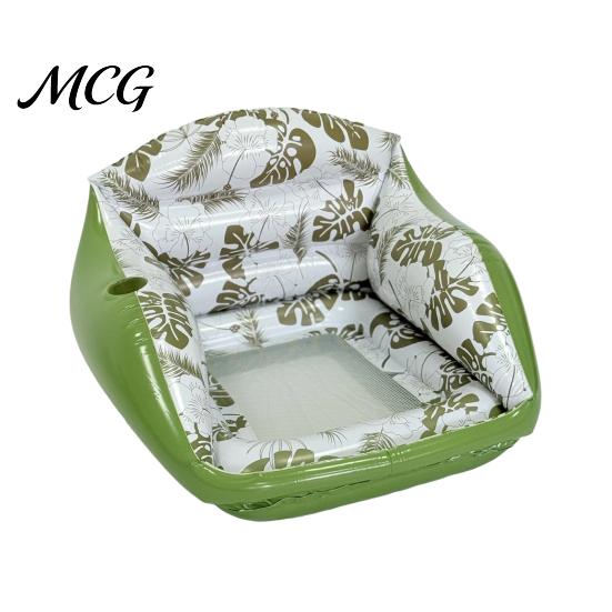 Pool Lounge Chair Inflatable for Adults, Water Sofa Float with Cup Comfortable Holder, Folding Blow-Up Floating Seat, Summer Beach Swimming