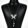Opal Butterfly Chain Sweater Long Necklace Pendants Gift For Girl Jewelry