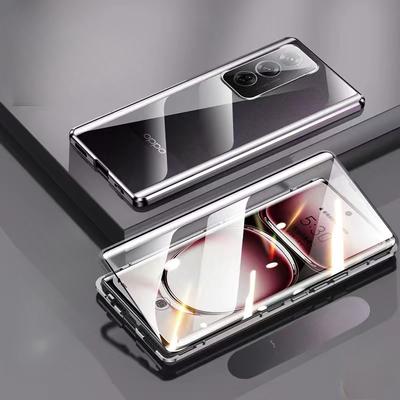Для OPPO A80 5G A40 4G A40M магнитный адсорбционный двухсторонний закаленный стеклянный чехол для Oppo A60 A3X A3 Pro металлический каркас твердый чехол