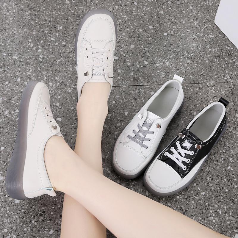 Женские белые туфли с мягкой подошвой, дышащие повседневные туфли с эластичной подошвой, удобные для лета