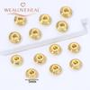 14K Gold Plated Brass Round Abacus Flat Spacer Beads ,Bead Separator For DIY Bracelet Necklace Jewelry Making Supplies Wholesale