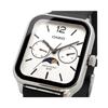 Casio Standard Moon Phase Analog Men's Wristwatch MTP-M3 Series Overseas Model, Silver