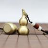 Creative Brass Gourd Keychain with Braided Rope - Unisex Pendant Decoration