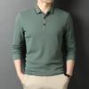 Весенние и осенние новые мужские рубашки-поло с вышивкой для молодежи и среднего возраста, мужские повседневные топы, мужские футболки с длинными рукавами