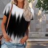 Women Summer T Shirt Simple Print Retro Fashion Short Sleeve Tees Casual   Printed  Tops