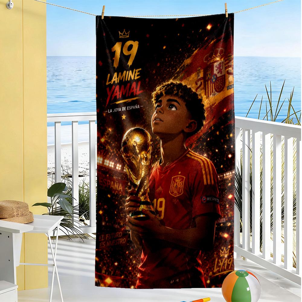 Yamal Star Boy: Yamal's Journey Beach Towel Quick-Dry Soft Microfiber Comfortable Lightweight