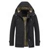 Pure Cotton Jacket Men's Autumn and Winter Casual Large Size Jacket Men's Velvet Thickened Warm Mid-length Windbreaker