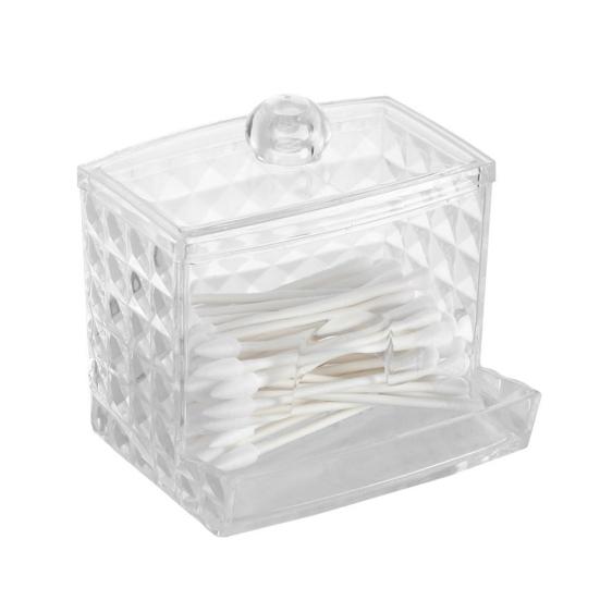 Коробка для хранения ватных палочек, держатель ватных шариков, прозрачный пылезащитный, большой емкости, зубочистки, диспенсер для зубной нити, футляр для хранения