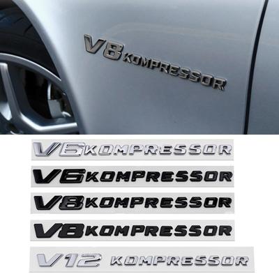 Для V6 V8 V12 KOMPRESSOR Боковая эмблема автомобиля Наклейка на багажник для W212 W213 W204 W205 W168 W176 CLK GLA G63 G500