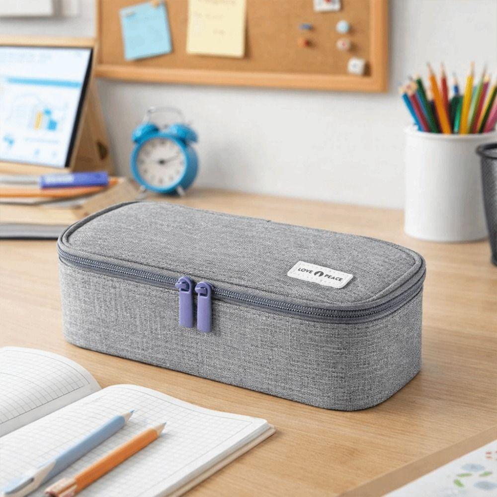 Large Capacity Pencil Case Simple Pen Storage Bag Stationery Organizer School Supplies