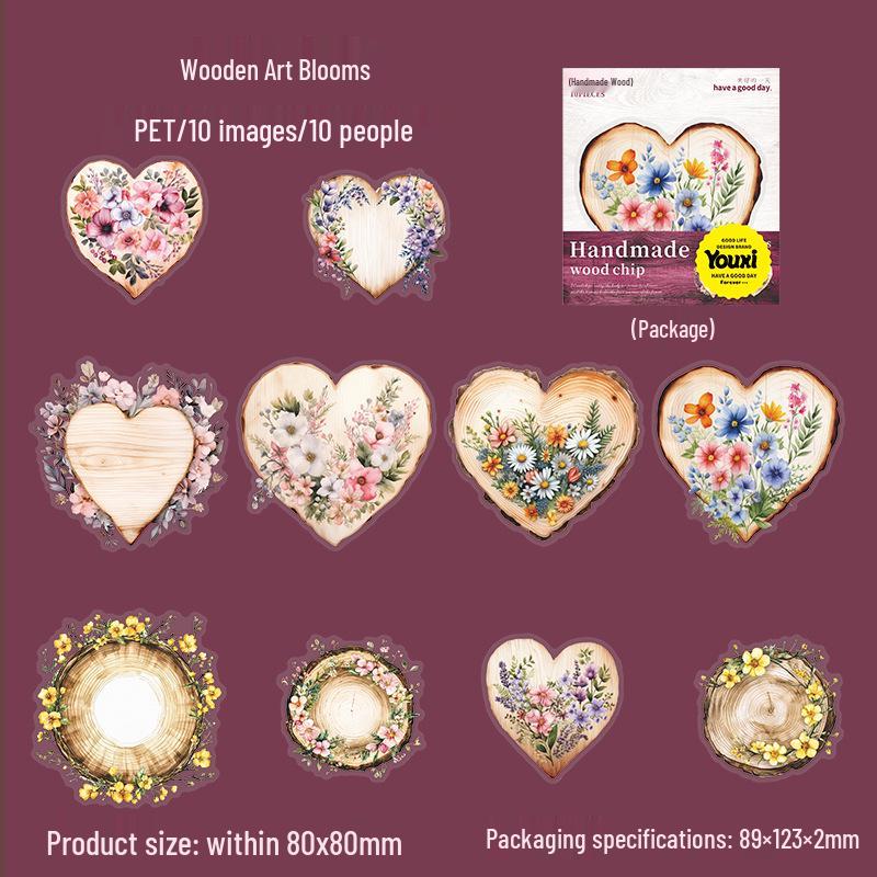 Набор ПЭТ-наклеек «Витражное окно в стиле ретро»: Серия «Прекрасный день», 10 листов с 6 дизайнами для украшения журнала.