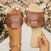 2024 Hot Sale Shoes Female Open Toe Women's Slippers Summer Solid Solft Sole Light Outdoor Casual Beach Flat Large Size Slippers
