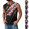Мужская летняя майка без рукавов с принтом ко Дню независимости, спортивная, на пуговицах, с карманом