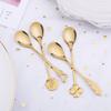 1PCS Teapoon Coffee Spoon 304 Stainless Steel Spoon Stirring Flower Spoon Couple Spoon Christmas Gift