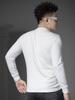 European Long-Sleeve T-Shirt for Men 2025 Autumn New Half-Turtleneck Top Men's Trendy Printed Rhinestone Base Shirt